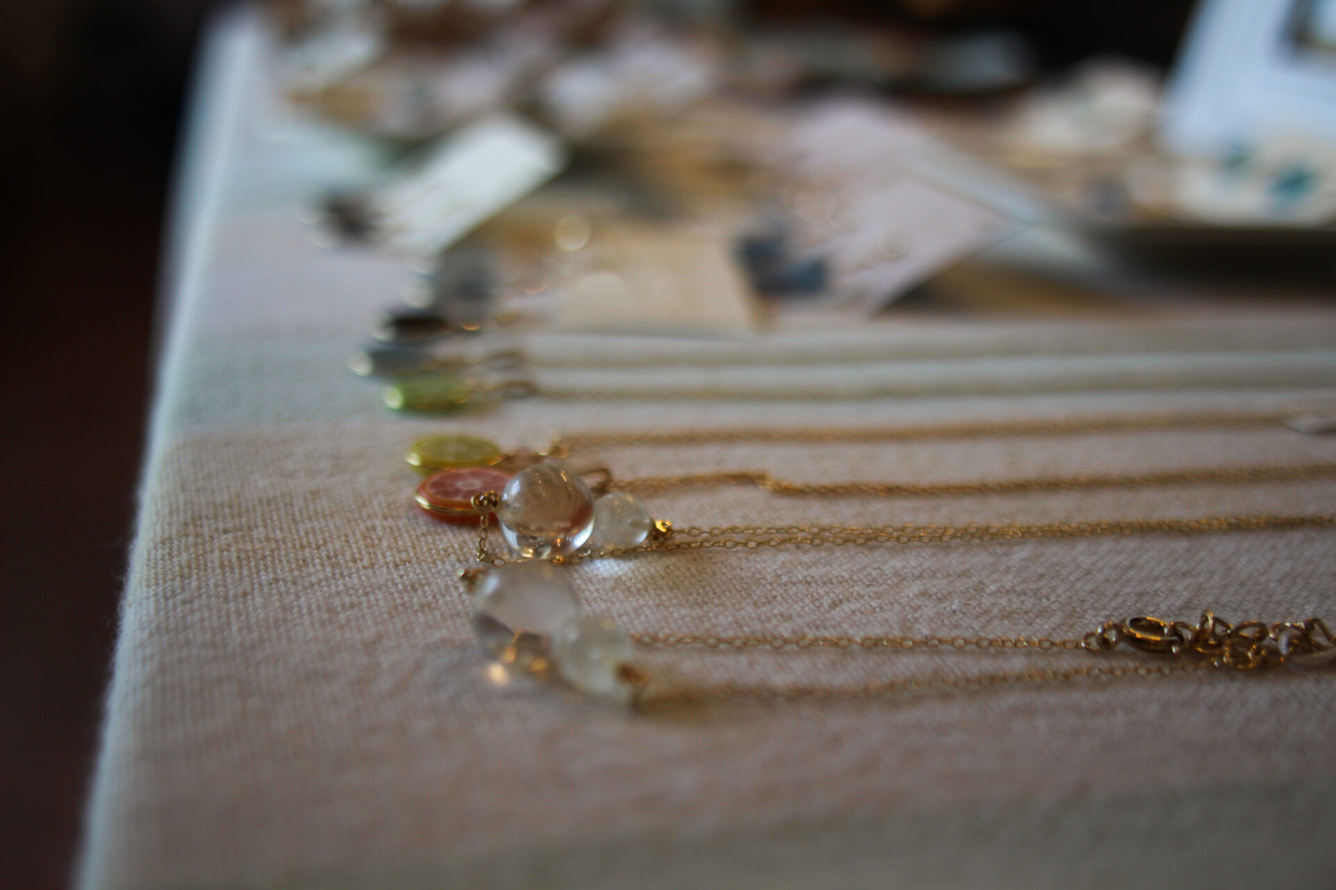 IMG_2794 Glass accessories laid out for display at Kira Kira Glass Workshop in Hakuba